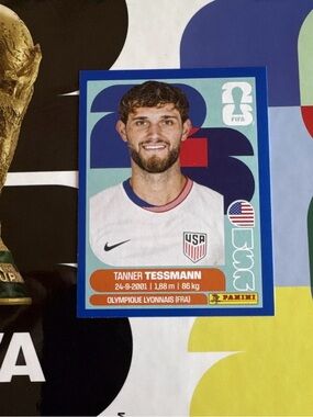 Panini FIFA World Cup 2026 Blue Parallel Sticker USA 9 Tanner Tessmann USMNT
